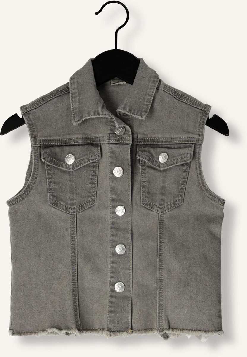 Daily7 - Denim Sleeveless Jacket - Light Grey Denim - Maat 104