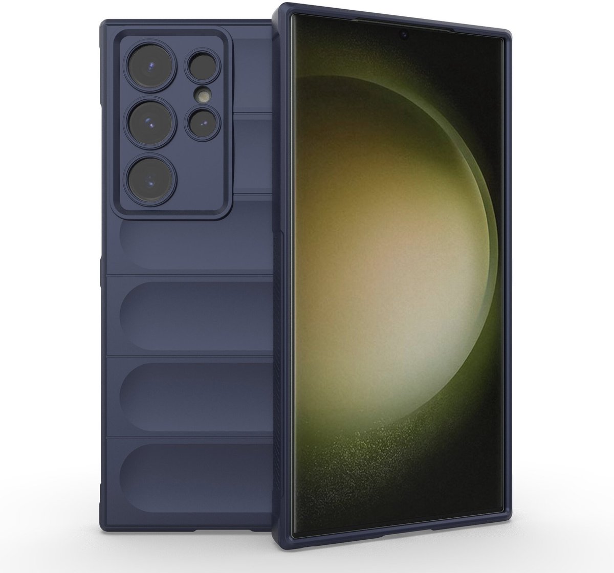 Solidenz AeroGrip geschikt voor Samsung Galaxy S24 Ultra hoesje - Donkerblauw