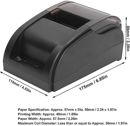 Produktbild von Fockety Thermobondrucker 60–80 Mm/s – USB & BT, Für Android/iOS, Kompatibel Mit Kassensoftware, Küchendrucker
