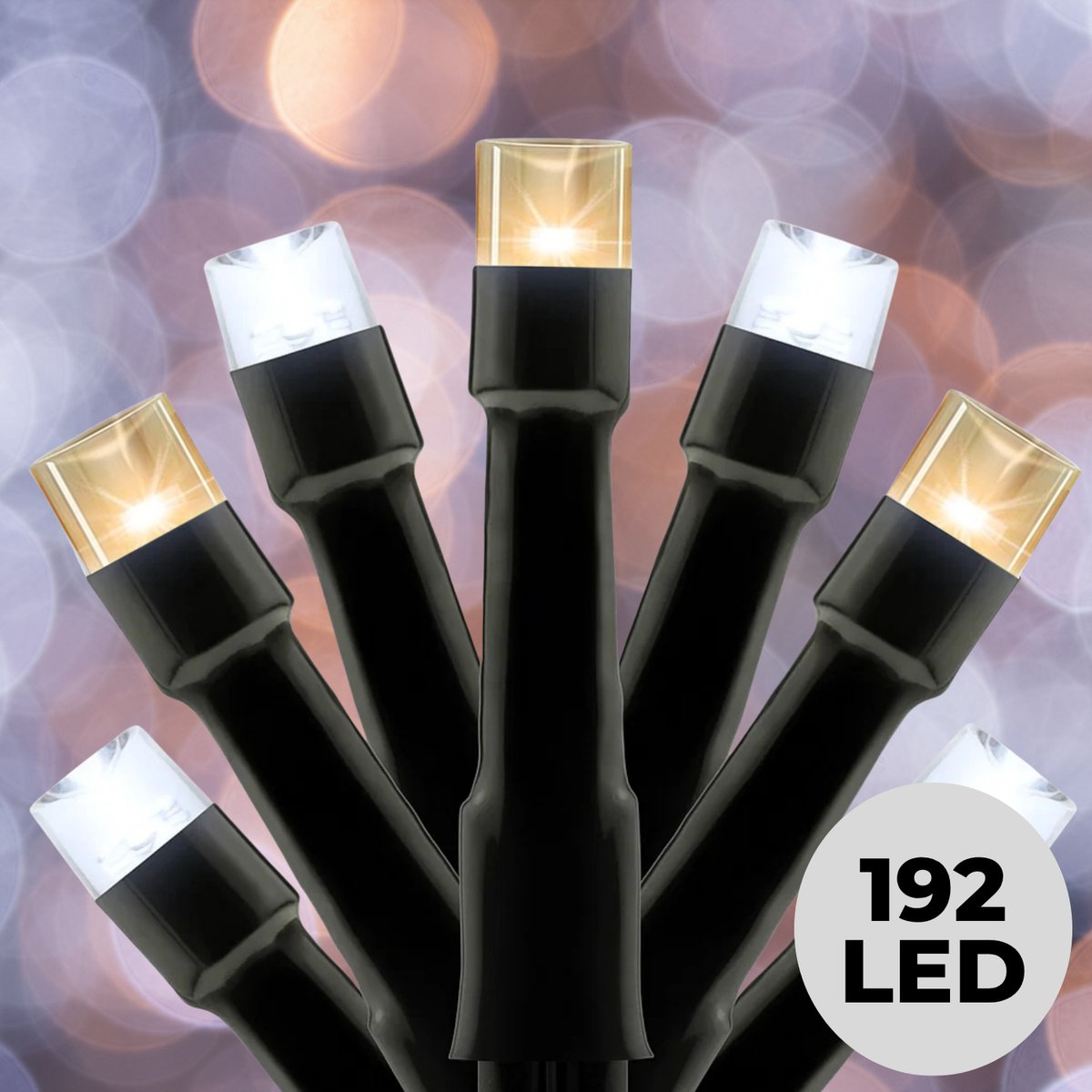 Lomera Kerstverlichting - Kerstlampjes - Kerstboomverlichting - Clusterverlichting met Batterij - 192 Led's - Twee Kleuren Verlichting - Wit en Warm Wit - 8 Lichtfuncties - Lichtslinger met Geheugen - Verlichting met Timer