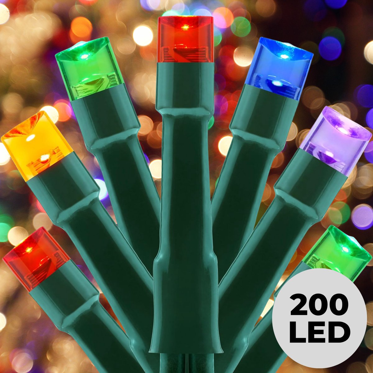 Lomera Kerstverlichting - Kerstlampjes - Kerstboomverlichting - Micro Clusterverlichting - 200 Led's - Multicolor Verlichting - Batterijverlichting - 8 Lichtfuncties - Geheugenfunctie - Timer - 4 Meter Lengte - Werkt op Batterijen - Sfeerverlichting