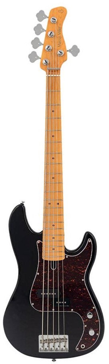 Sire P5 A5/BK Marcus Miller basgitaar 5-snarige passieve P-stijl bas in Black