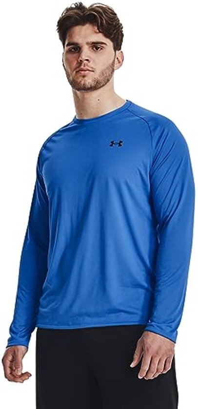 Heren Valueweight Baseball Tshirt met lange mouwen (Witte/diepe marine