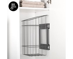 Uittrekbare Wasmand voor Kast, Smal en Hoog, Perfect voor Kasten, Grijze Wasmand, Ideaal voor Wasopvang en Opslag