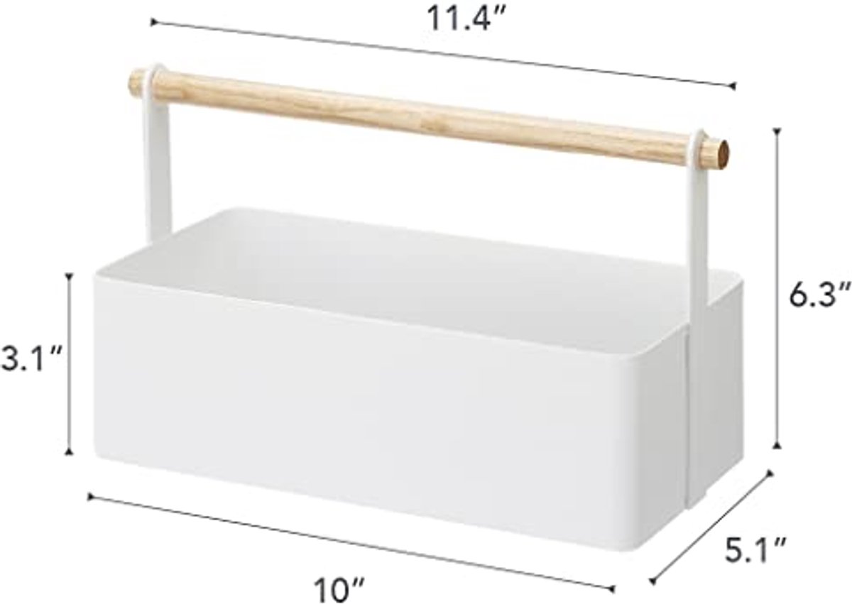 Multifunctionele wit stalen gereedschapskist met houten handgrepen