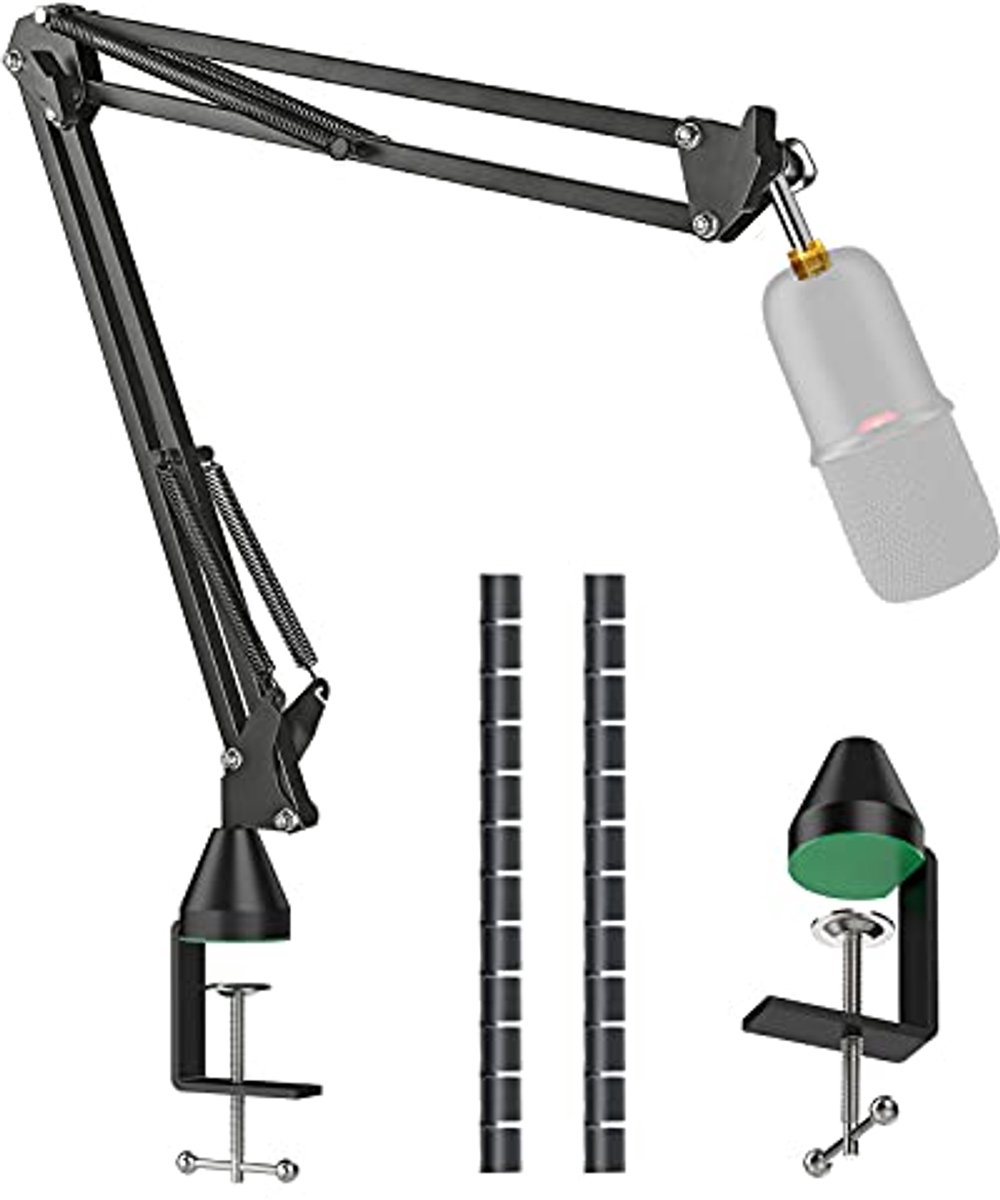 Verstelbare Microfoonstandaard met Scissor Arm en Kabel Mouw