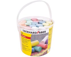 Eberhard Faber stoepkrijt - 20 stuks - in emmer - assorti - EF-526512