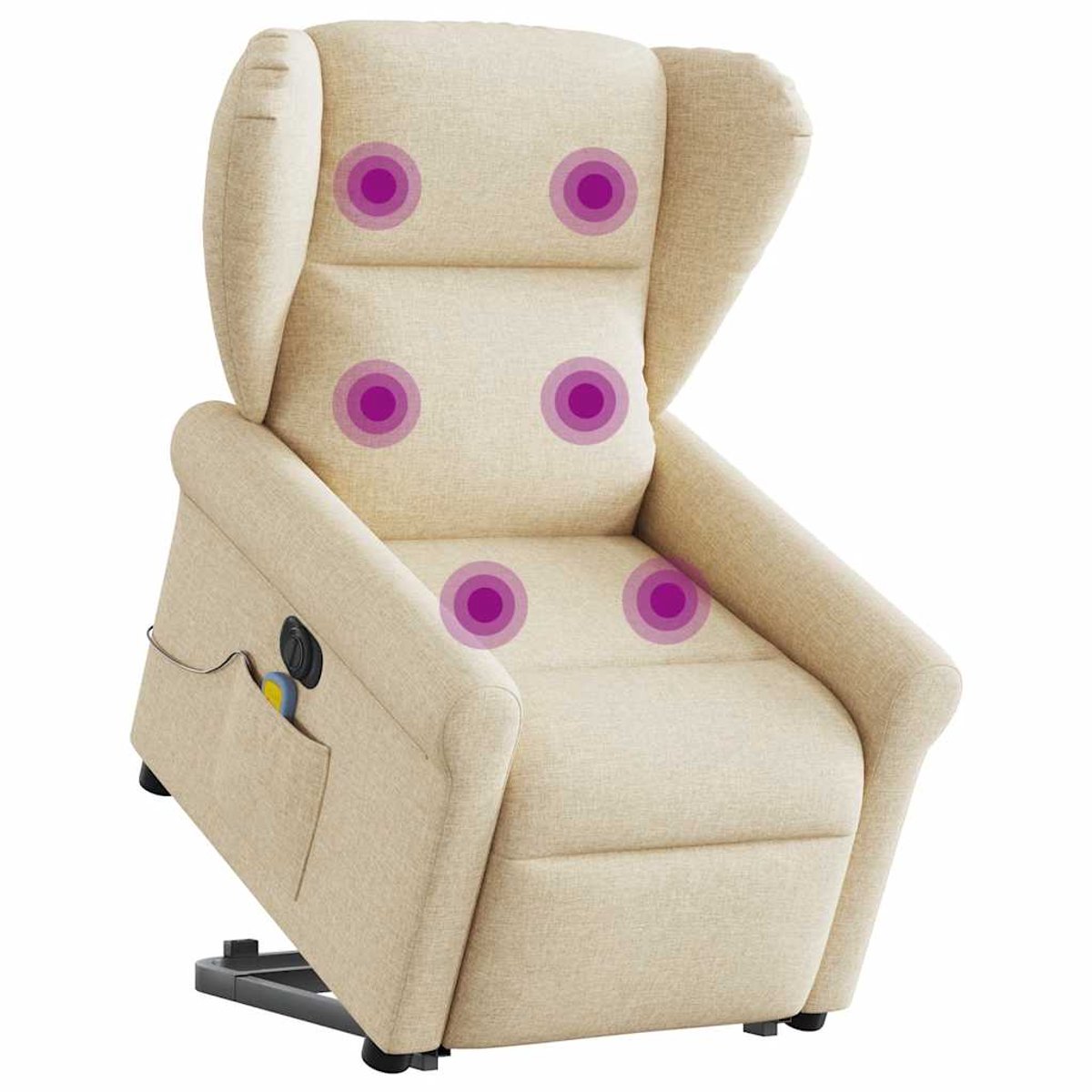 vidaXL Sta-op-massagestoel - elektrisch - verstelbaar - stof - crèmekleurig