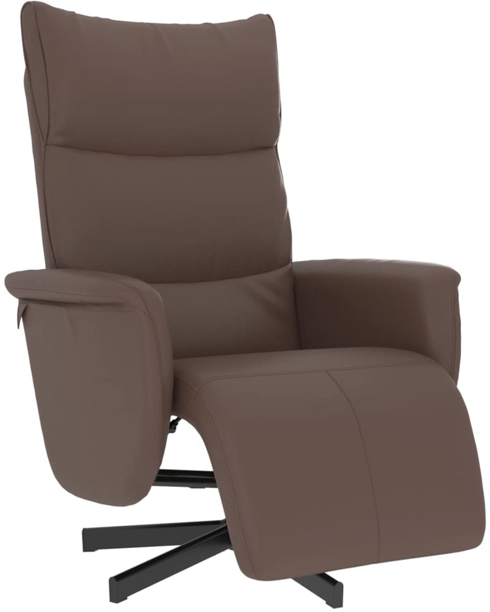 vidaXL Fauteuil - verstelbaar - met - voetensteun - kunstleer - bruin