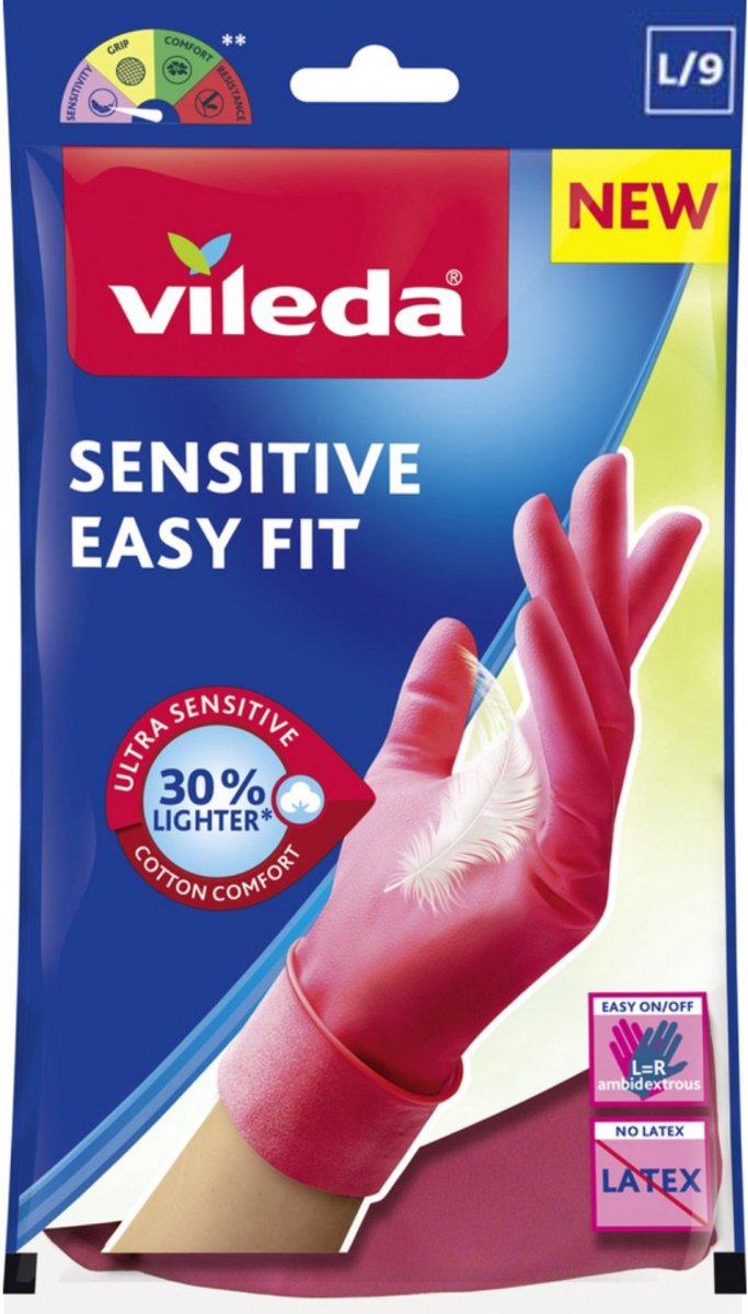 Vileda Handschoenen Sensitive Easy Fit Large 1 paar