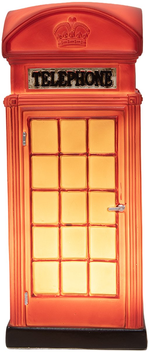 Clayre & Eef Nachtlampje LED 10x10x23 cm Rood Kunststof van Merkloos — afbeelding 3