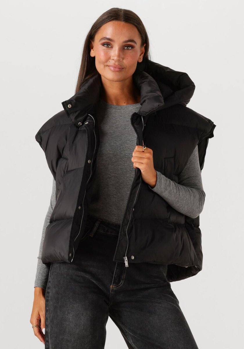 WITHBLACK Wblvanessa Puffer Waistcaot Jassen Dames - Winterjas - Zwart - Maat XL