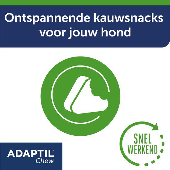 Adaptil Chew 30 stuks - Smakelijk kauwtabletten voor honden - Vermindert angst en spanning - Veilig en niet verslavend