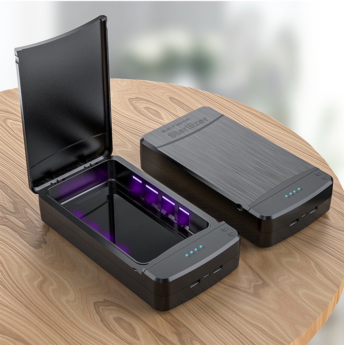 UV sterilisator- Desinfectie box voor Smartphone, Sleutels, Horloges, Mondkapje, Brillen | Ontsmettingsapparaat Doodt meer dan 95% van de Bacteriën/Virussen | Oplaadfunctie in apparaat en USB | Ontsmetting Reiniger | UV lamp