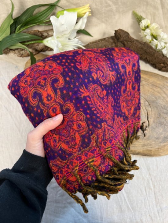 YogaStyles Meditatiedeken - 126 - Rood & Paars van YogaStyles — afbeelding 2