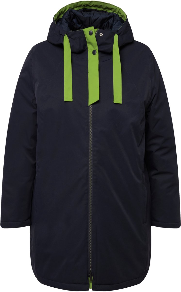 Ulla Popken - Dames - HYPRAR outdoorjas waterdicht 2-weg rits - Marine - Maat 42+