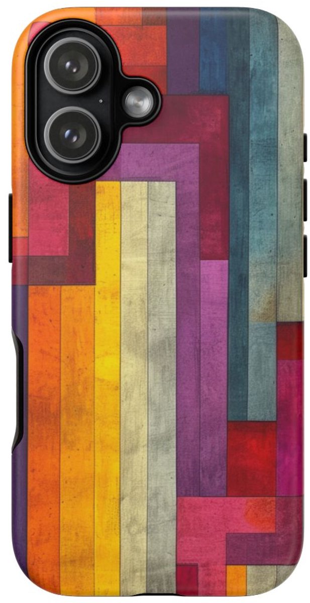 Kleurrijk Geometrisch Abstract Patroon – Telefoonhoesje Geschikt voor iPhone 17