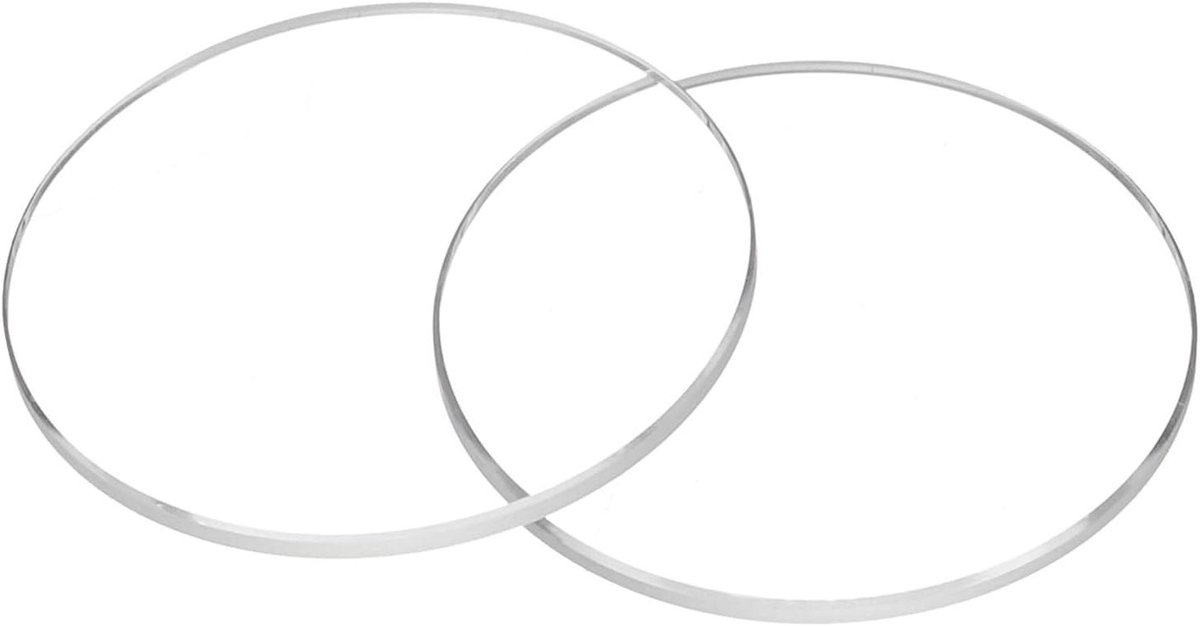 Allecto plus - 2 stuks horloges met kristalglazen lens en platte ronde ultraheldere glazen klokken - reserveonderdelen met 26,5 mm diameter