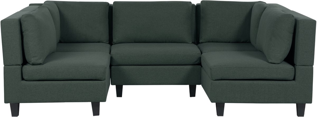 UNSTAD - Modulaire bank - Donkergroen - 5-zits - Polyester