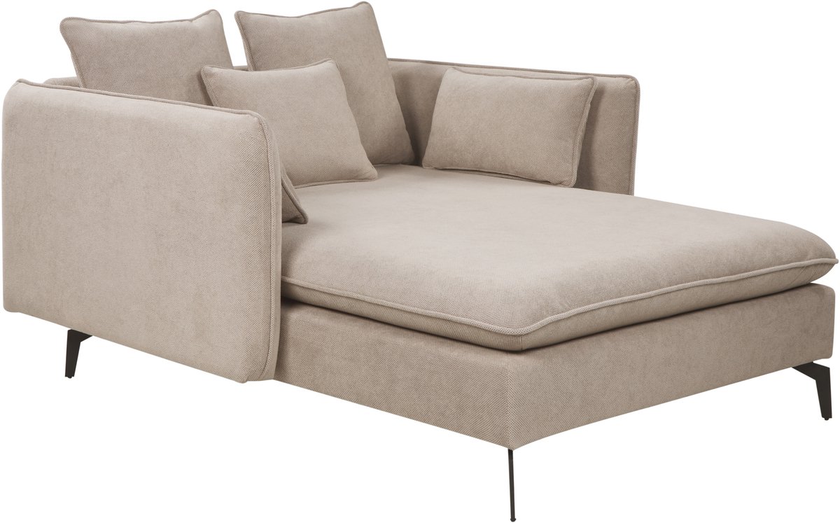 BELIANI CHARMES - Chaise Longue - Taupe - Polyester