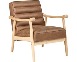 LEKNES - Fauteuil - Bruin - Kunstleer