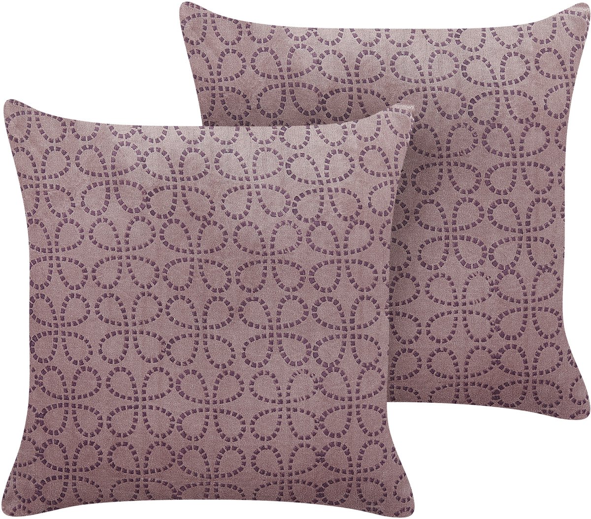 Beliani LARKSPUR - Sierkussen set van 2 - Roze - 45 x 45 cm - Fluweel