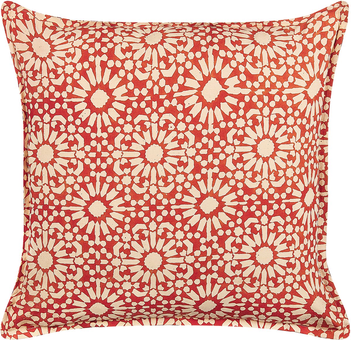Beliani CEIBA - Sierkussen - Crème - 45 x 45 cm - Katoen Rood