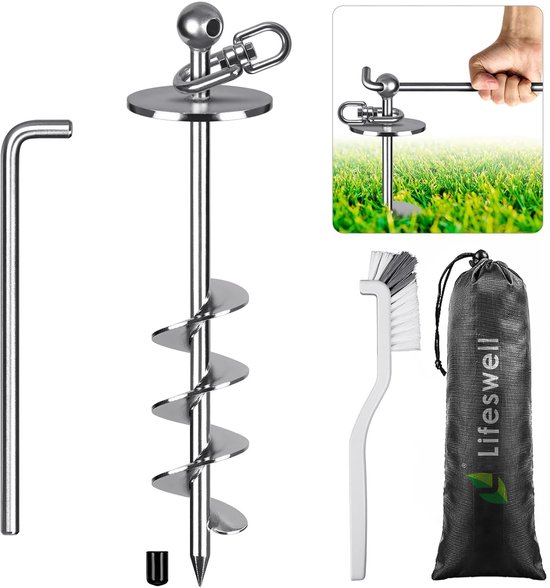 TRANKIELO® - Grondanker voor honden – Robuuste hondenuitlooppaal tot 100 kg – Voor tuin, strand, outdoor gebruik