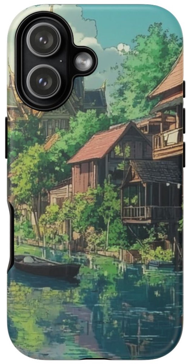 Rustiek Dorp aan de Rivieroever – Telefoonhoesje Geschikt voor iPhone 17