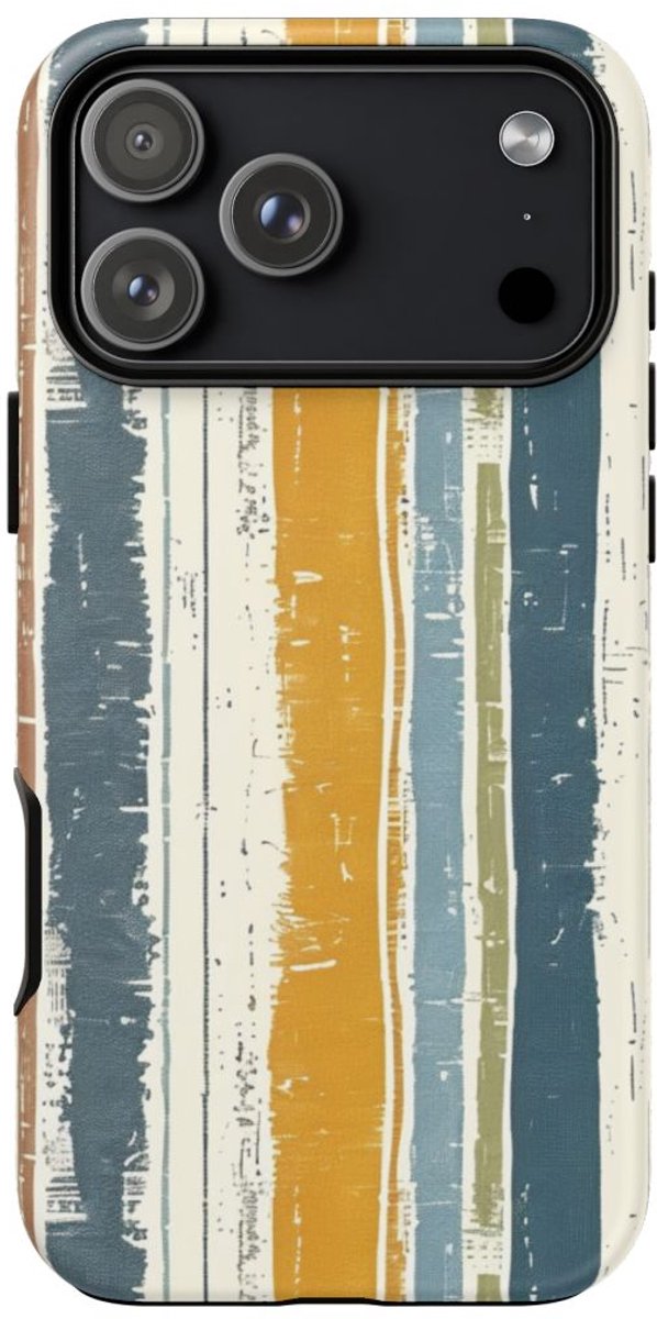 Rustiek Gestreept Linnenpatroon – Telefoonhoesje Geschikt voor iPhone 17 Pro Max