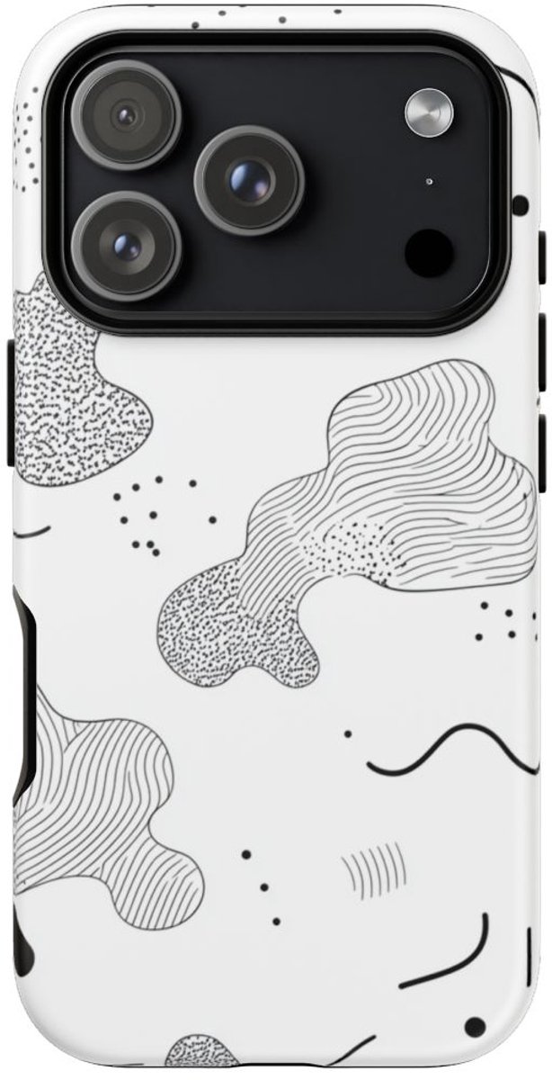 Minimalistisch Zwart-Wit Abstract Patroon – Telefoonhoesje Geschikt voor iPhone 17 Pro