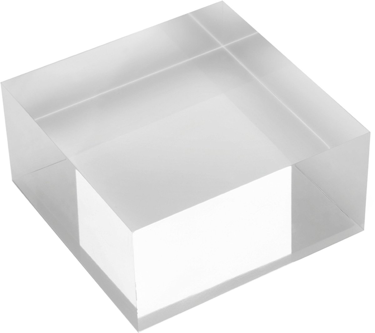 Deflecto acryl presentatieblok transparant 75 x 75 x 25 mm