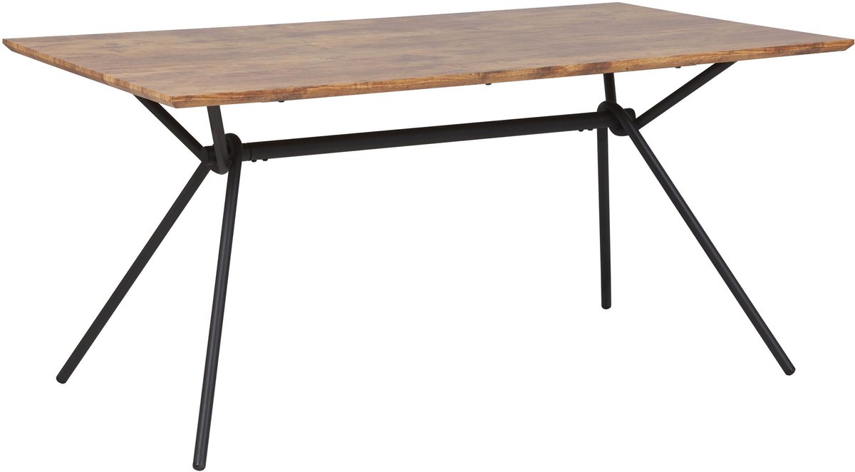 Beliani AMSTERDAM - Eettafel - Donkere houtkleur - 90 x 160 cm - MDF Bruin