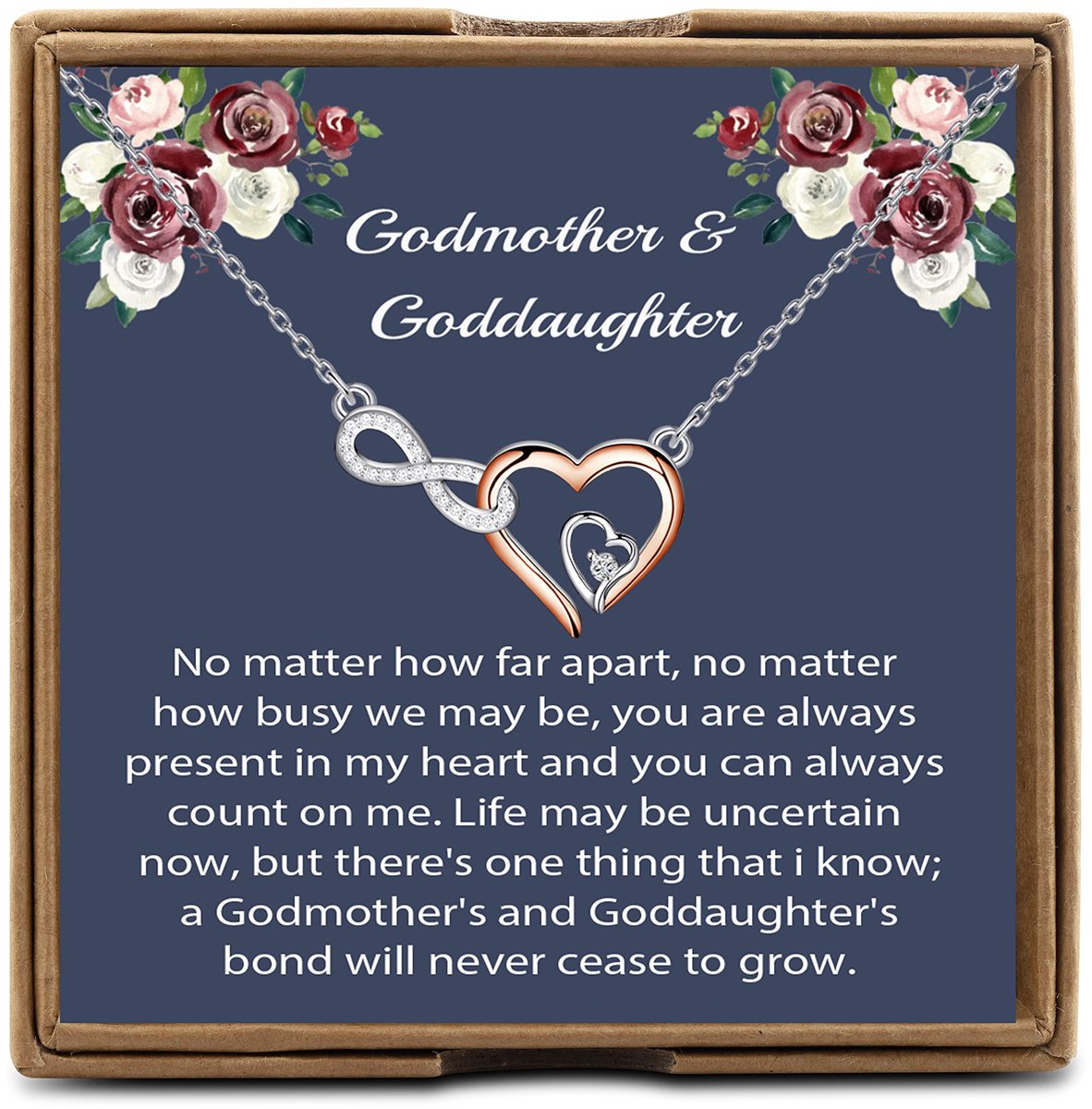 PYOUL Godmother Gift van peetdochter, de band van een peetmoeder en peetdochter zal nooit ophouden te groeien ketting, peetmoeder bedankje, moederdaggeschenk