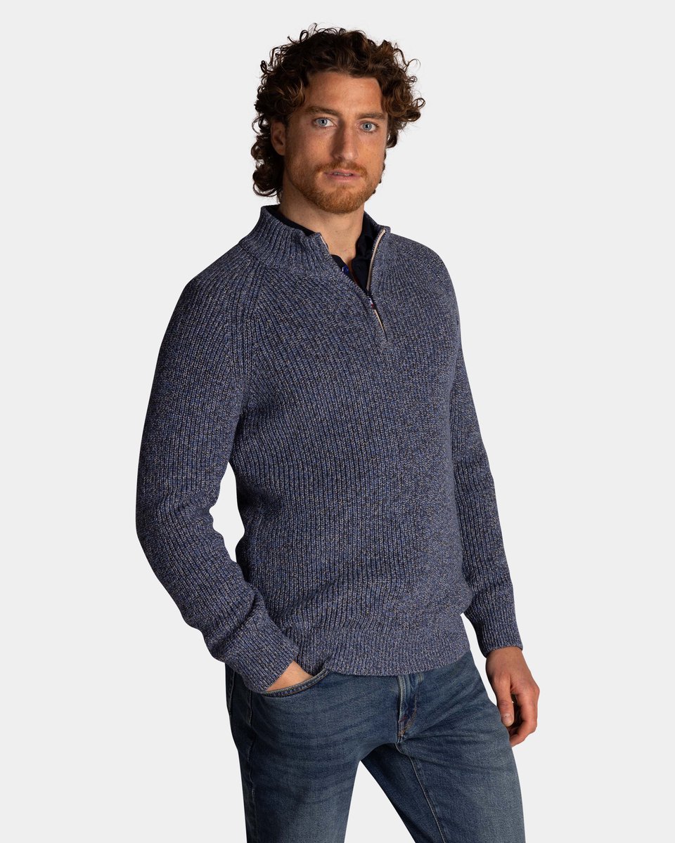 NZA - Blauwe katoenen half zip