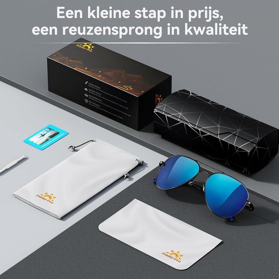 Piloten Zonnebril voor Heren en Dames - Gepolariseerd met UV-bescherming en Gespiegelde Lenzen van Merkloos — afbeelding 4
