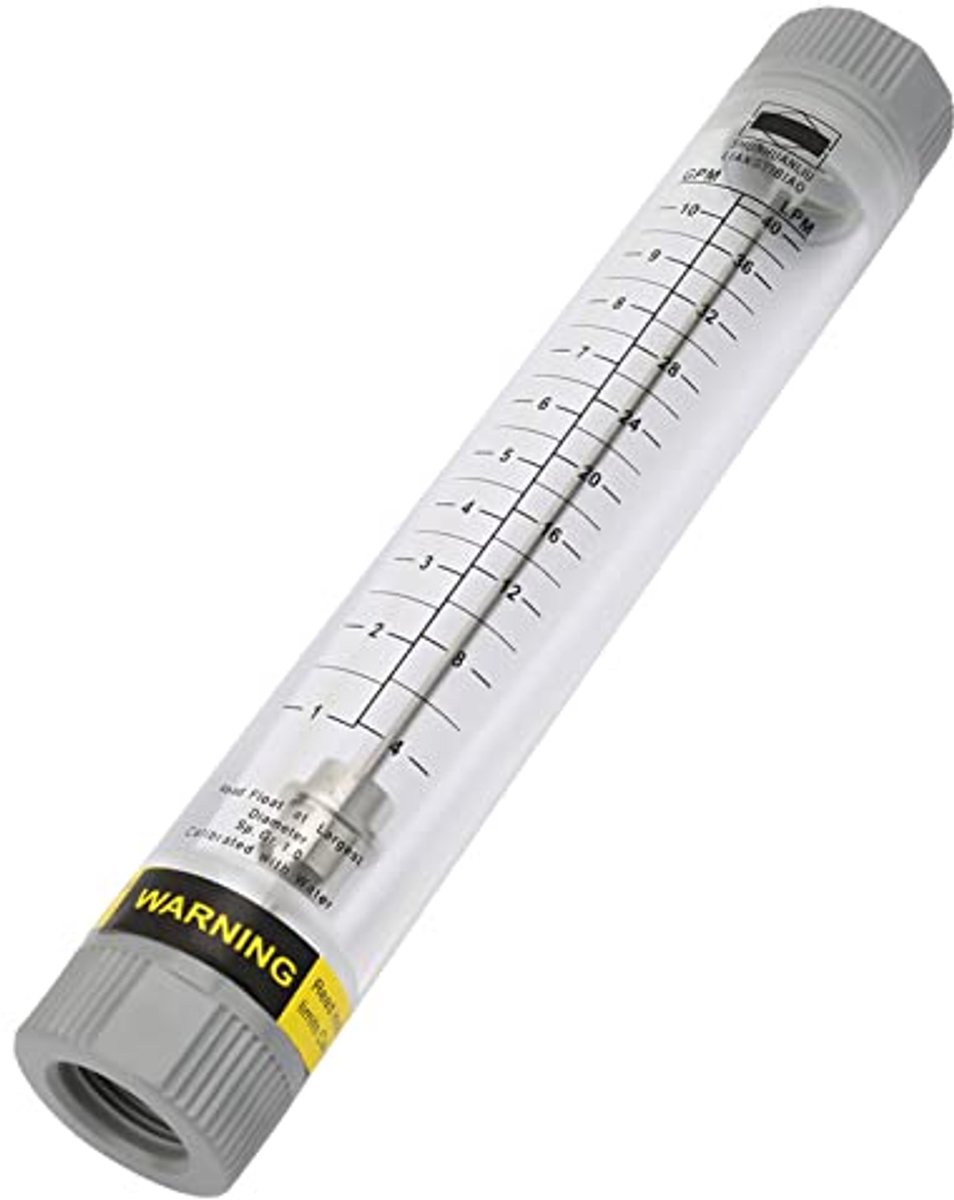 20G, 1-10GPM Acrylic Plexiglass Tube Type Liquid Flow Meter For Female G3/4in, For Measuring Flow Rate Of Liquid Medium, Panel Type, Cylindrical