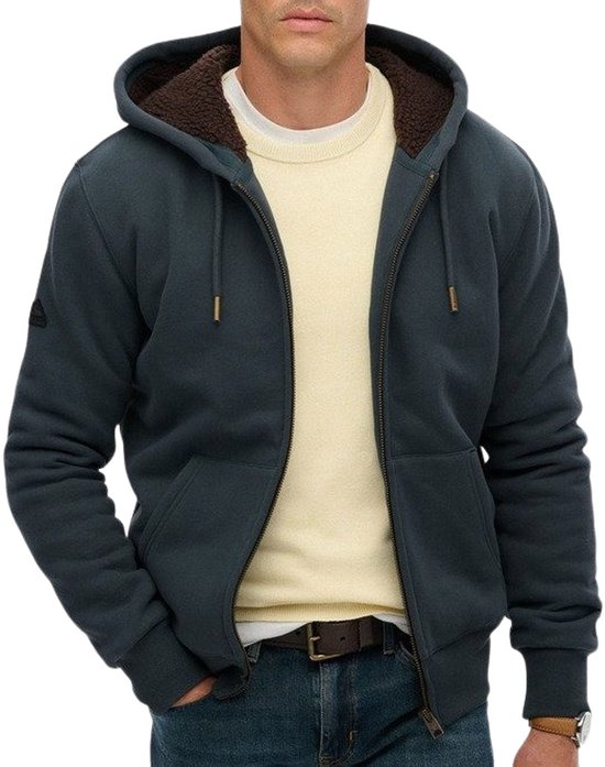 Sweat à capuche Zip doublé en imitation peau de mouton Superdry - Sweats à capuche pour homme