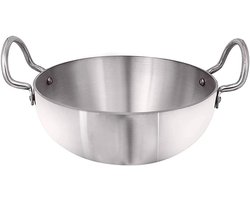 Aluminium Indiase Kadai - 12 Inch Kookpan met Handgrepen