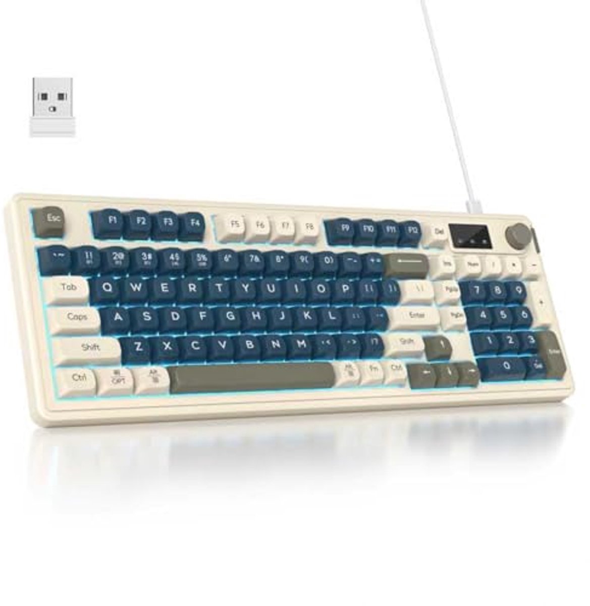 Image of 96% Draadloos Mechanisch Toetsenbord met RGB Verlichting en Multifunctionele Knop