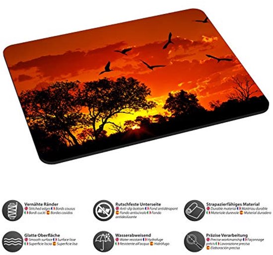 Gaming en Office muismat met antislip en genaaide randen 22 x 18 cm — afbeelding 3