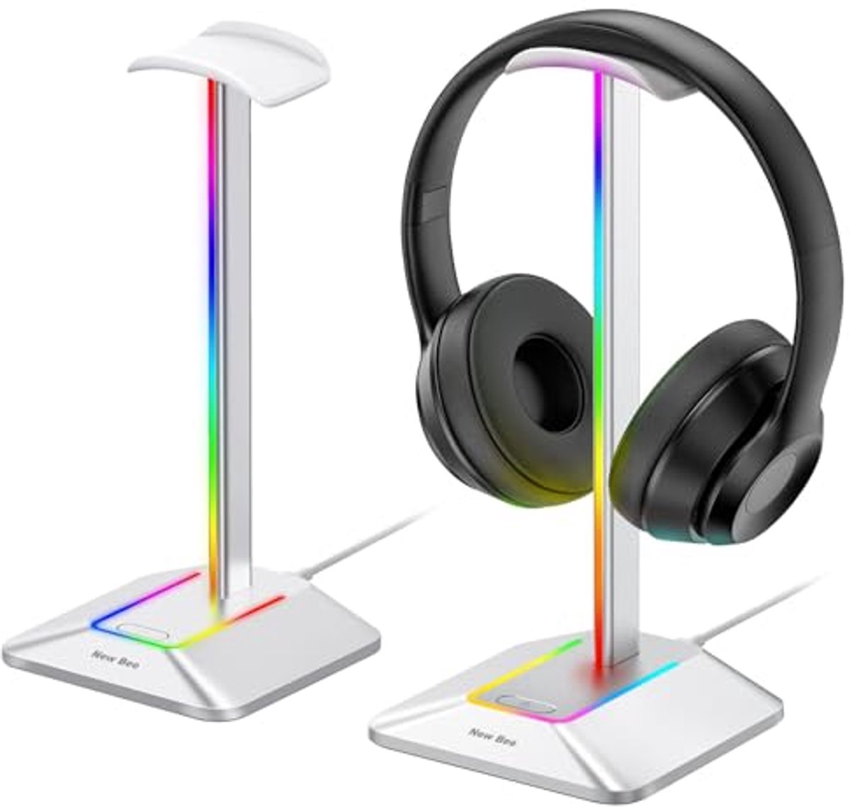 RGB Hoofdtelefoonstandaard met Draadloze Oplading en 7 Verlichtingseffecten