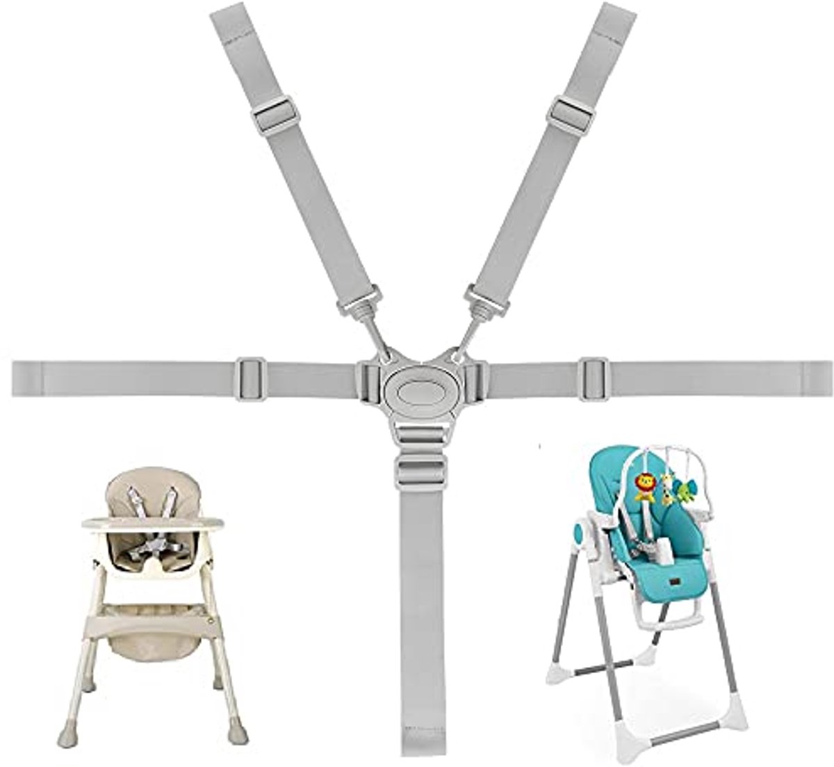 Verstelbare 5-punts veiligheidsgordel voor kinderstoelen en kinderwagens