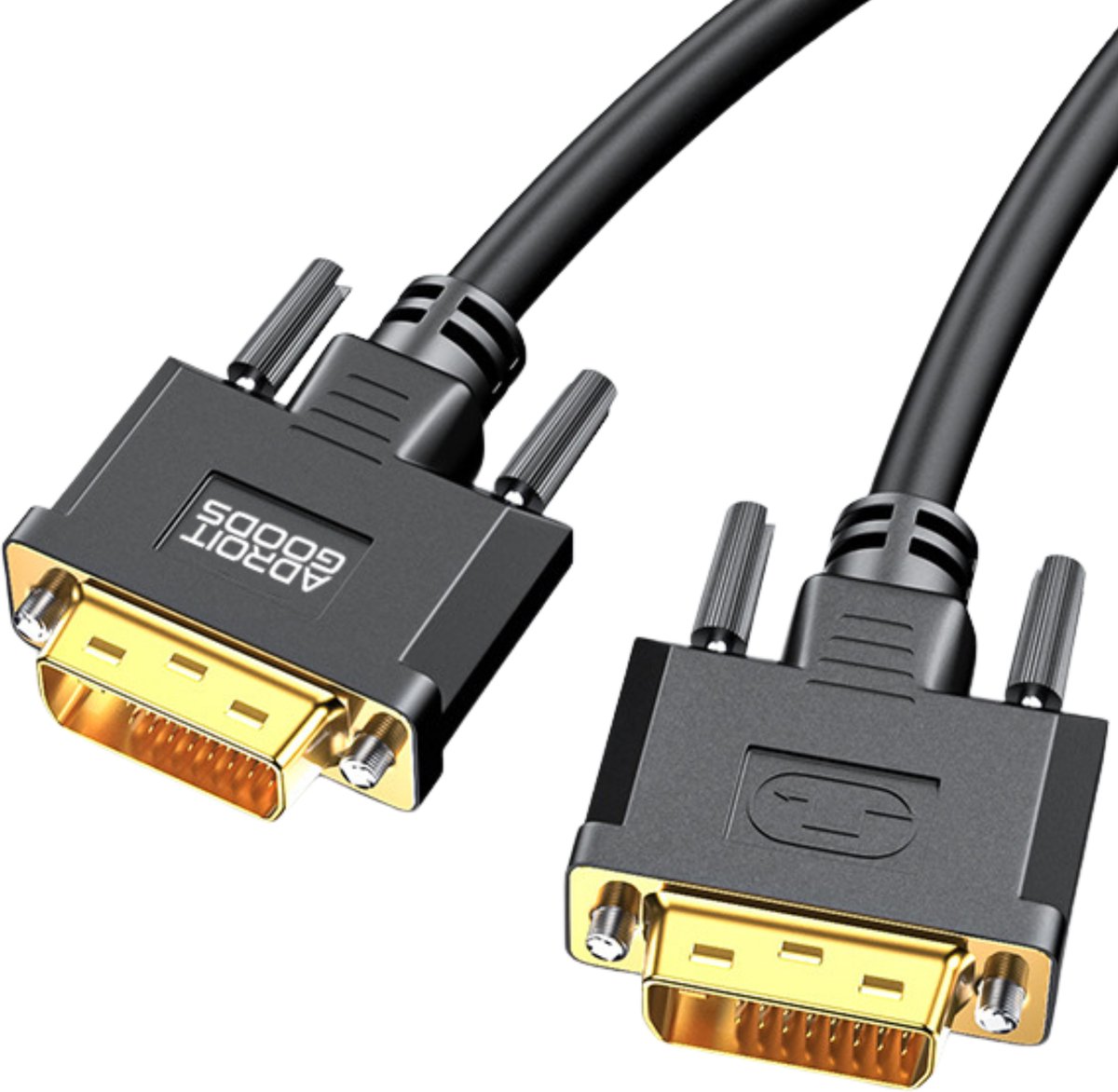 AdroitGoods DVI-D (24+1) kabel – 4K – compatibel met DVI-I (24+5) – Zwart – Vergulde contacten - 5m