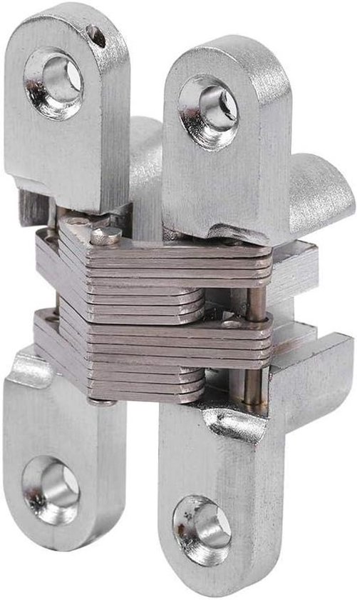 TheLau - Charnières Croisées de Porte Pliantes Invisibles 60,4 mm - Rotation 180° - Alliage de Zinc - Pour Portes Intérieures