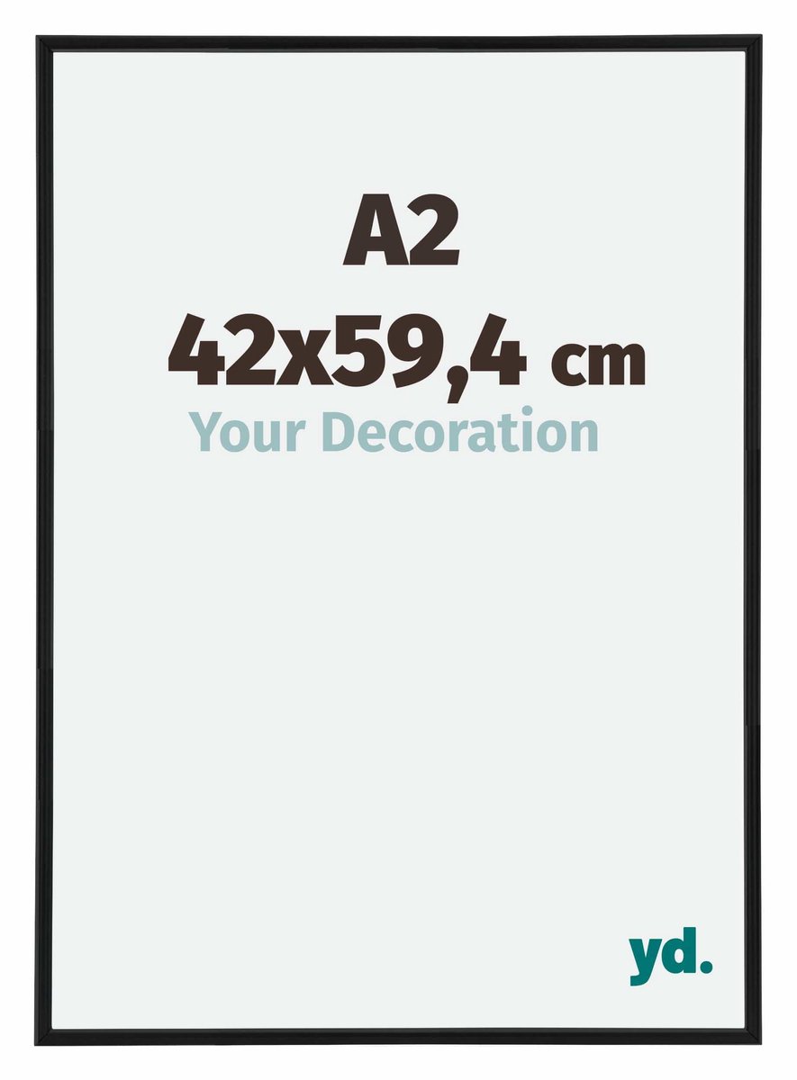 yd. Your Decoration - Fotolijst A2 42x59,4 cm - Kunststof - Zwart Mat - Annecy