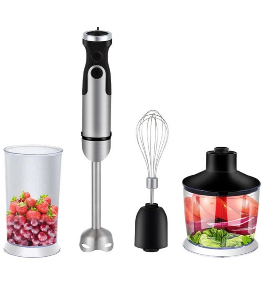 5-in-1 Handblenderset - Handmixer - Handblenderset inclusief Draagbare Blender - 800 ml Hakkom - Garde - 600 ml Mengbeker - Melkopschuimer Accessoire - 220-240V - Zwart