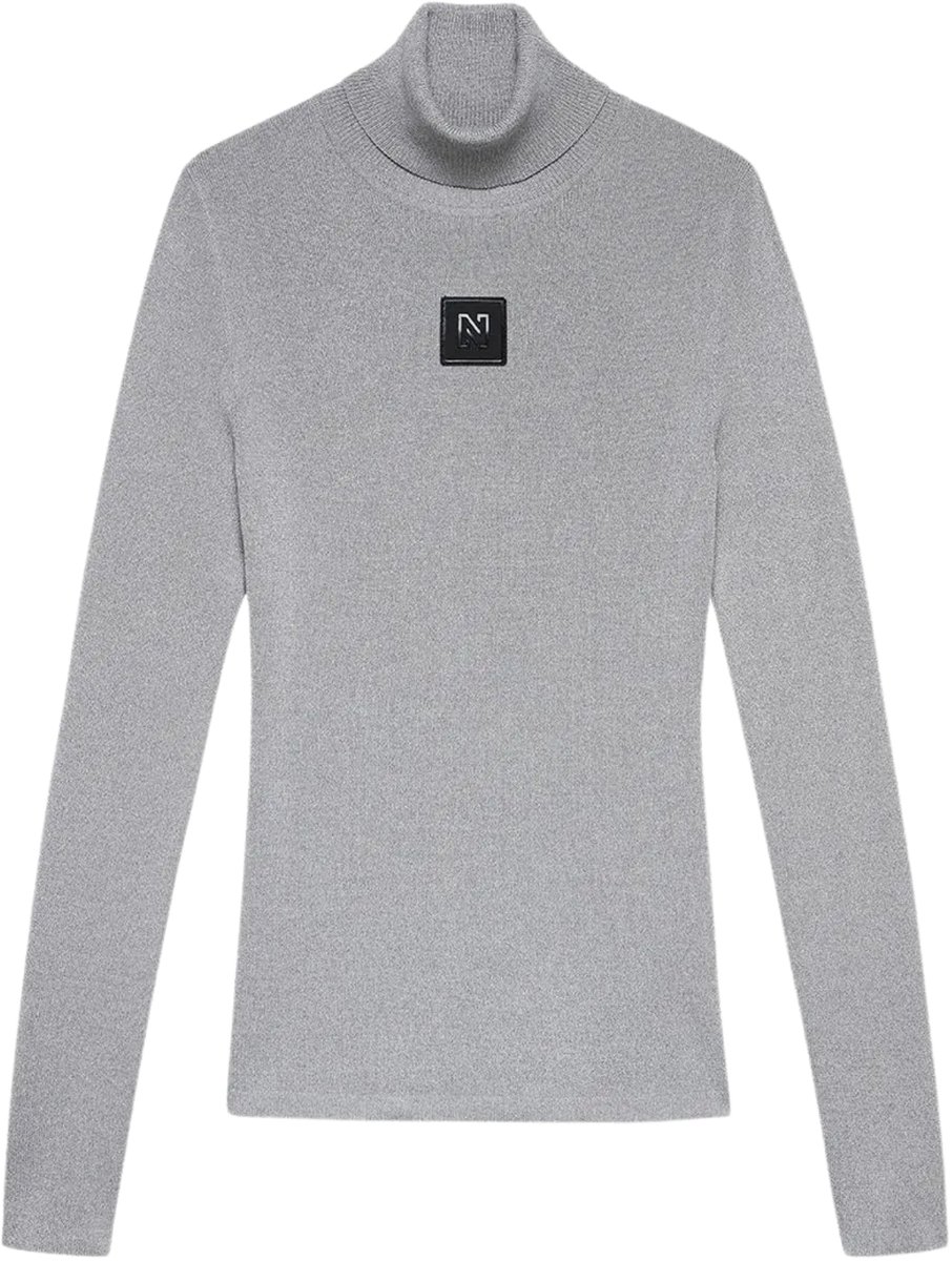 Nikkie Sportswear Noroton Shiny Turtleneck Ski- en snowboardsweater dames Zilver L/40