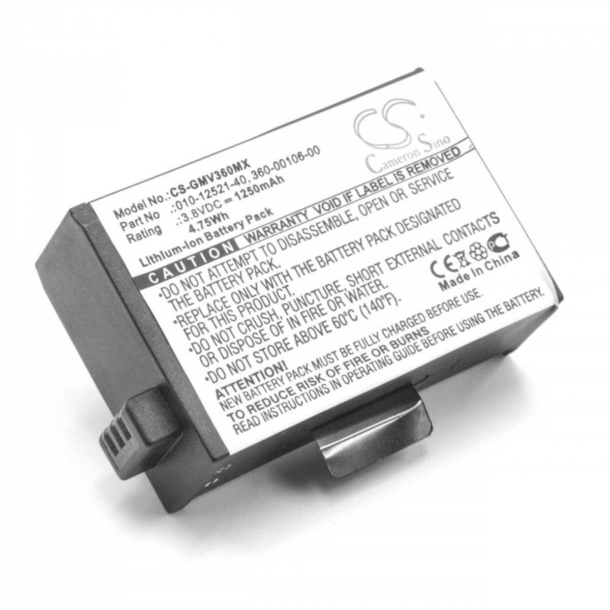 Camera accu compatibel met Garmin VIRB 360° - vervangt 010-12521-40 en 360-00106-00 / 1250 mAh