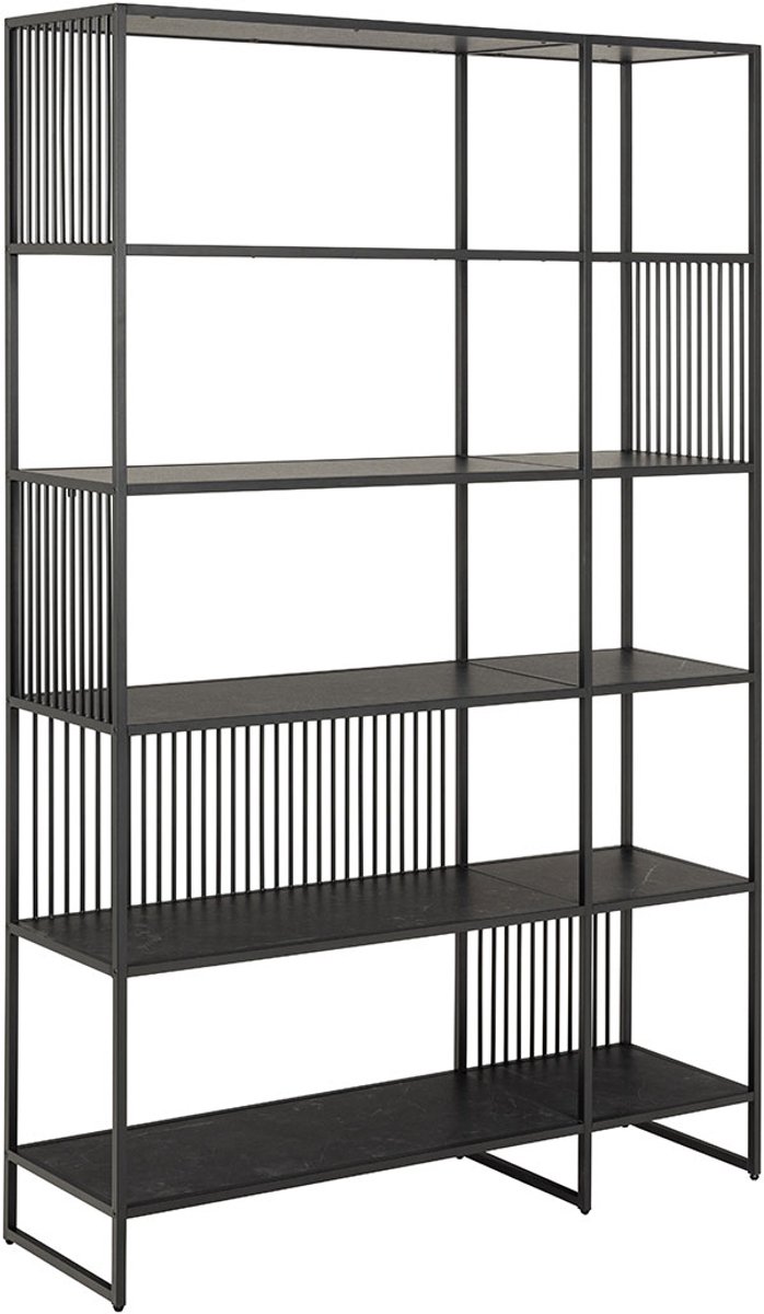 Giga Living Boekenkast Selva Zwart 185x120cm - Giga Living